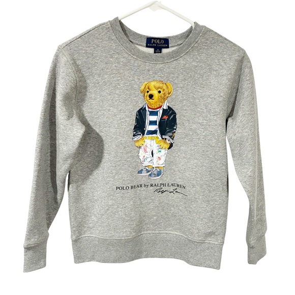Polo Ralph Lauren Other - Polo Ralph Lauren Kids Grey Navel Polo Bear Splash Pants Crewneck Sweatshirt
